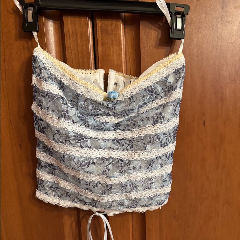 Lace women’s light blue corset NEW Size Small